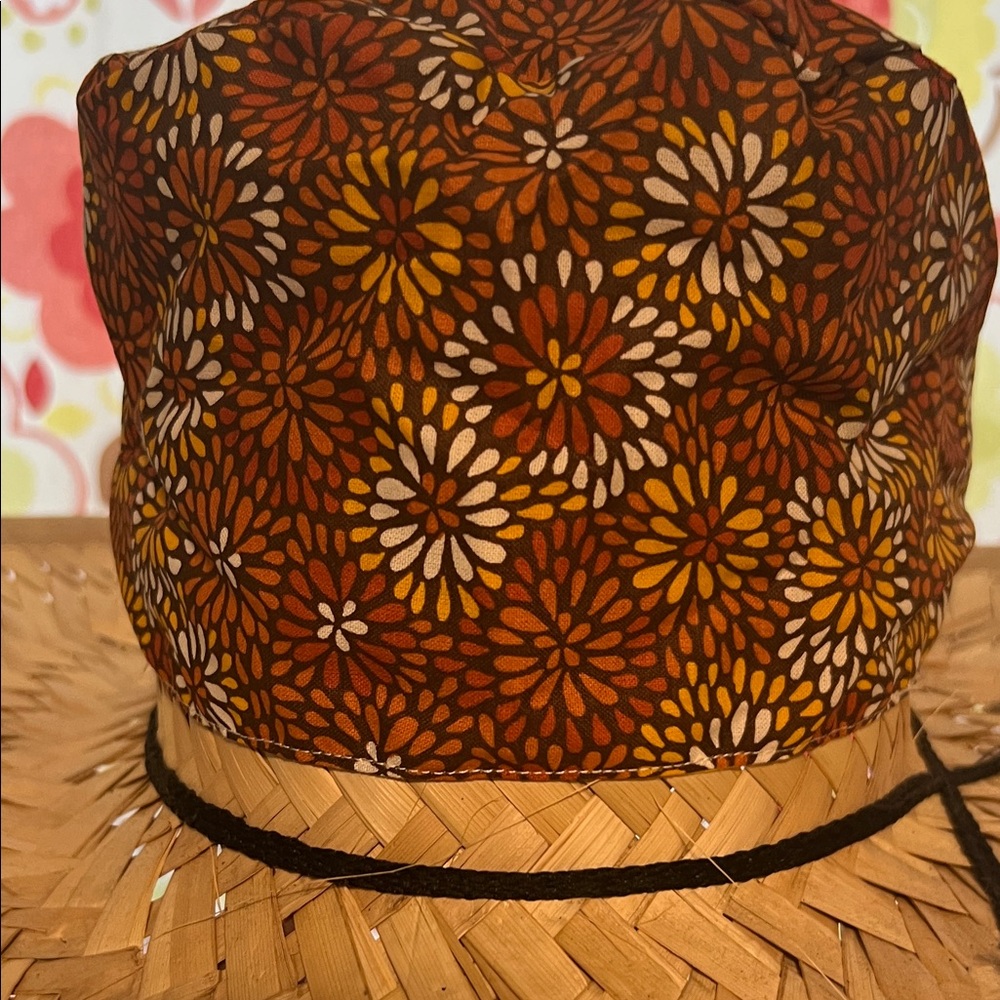 Fall Floral Patterned Scrub cap